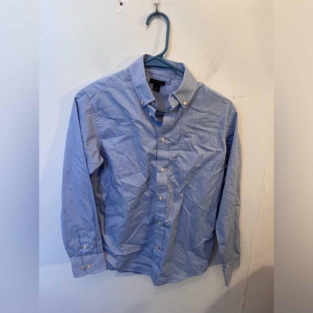 Boys Size 16 Tommy Hilfiger Dress Shirt Light Blue Pocket
